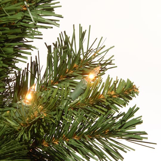 24" Pre-Lit Majestic Fir Tree In Burgundy Cloth Bag, Clear Lights